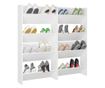 Pantofare de perete, 4 buc., alb, 60x18x60 cm PAL