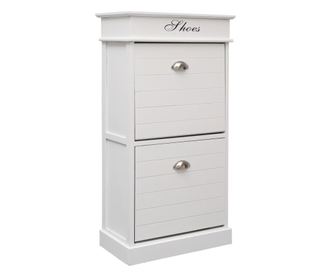 Pantofar, alb, 50 x 28 x 98 cm, lemn de paulownia
