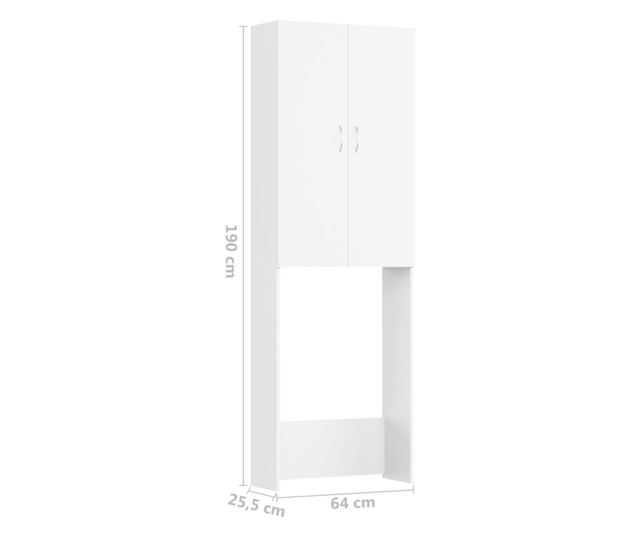 Ormarić za perilicu rublja bijeli 64 x 25,5 x 190 cm
