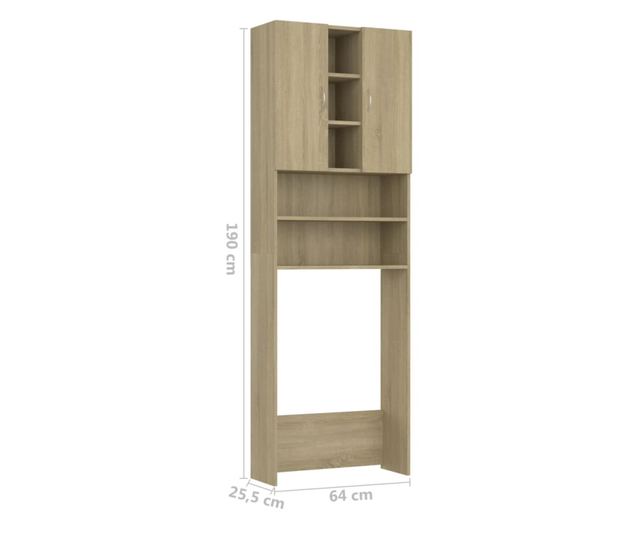 Ormarić za perilicu rublja boja hrasta sonome 64x25,5x190 cm