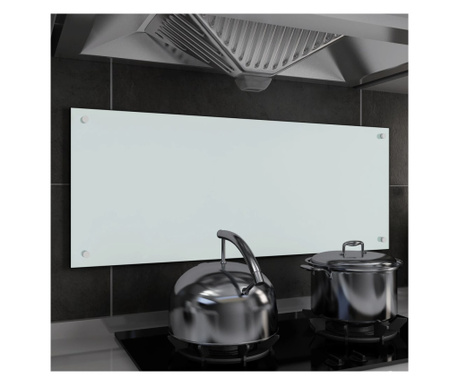 Panou antistropi bucătărie, alb, 100x40 cm, sticlă securizată