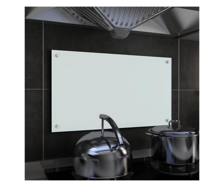 Panou antistropi bucătărie, alb, 70x40 cm, sticlă securizată