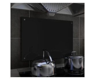 Panou antistropi bucătărie, negru, 70x50 cm, sticlă securizată