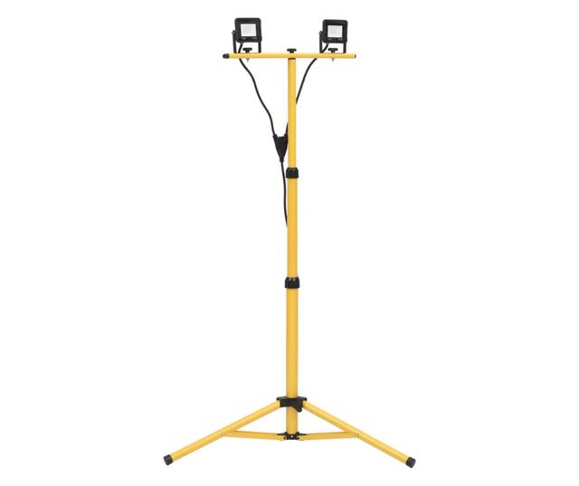 meleg fehér fényű háromlábú LED-es reflektor 2 x 10 W