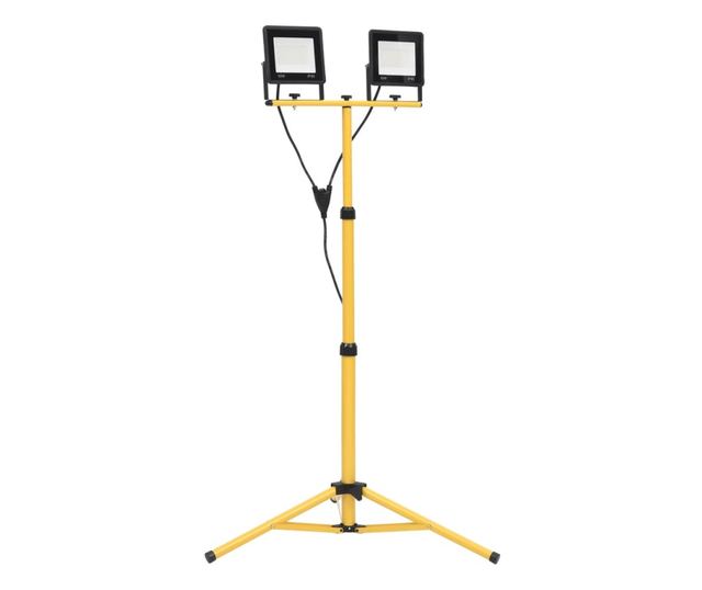 hideg fehér fényű háromlábú LED-es reflektor 2 x 50 W