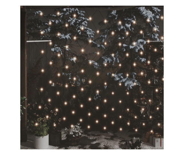 kültéri hálós meleg fehér karácsonyi világítás 204 LED 3 x 2 m