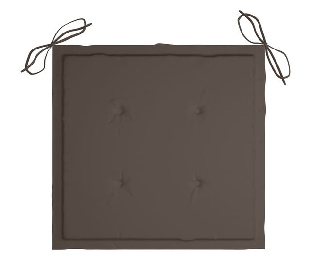 Градински възглавници за столове, 2 бр., Таупе сиво, 50 x 50 x 3 см