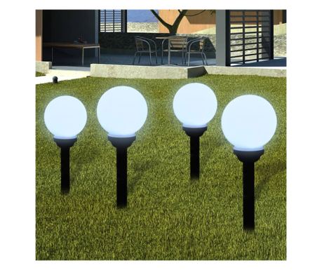 Lămpi solare pentru exterior cu LED-uri + țăruși, 15 cm, 4 buc