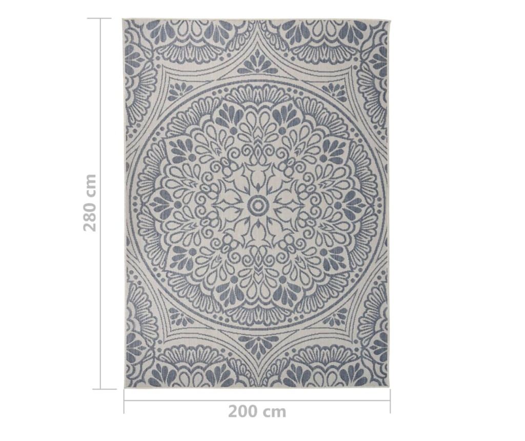 Външна постелка, син десен, 200x280 см, тъкана - 6