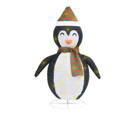 Dekoracja świąteczna, pingwin z LED, luksusowa tkanina, 60 cm