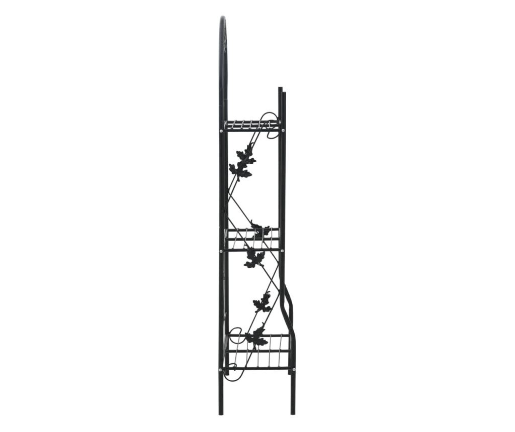 Stalak za biljke s 3 razine crni 52 x 28 x 128 cm željezni - 4