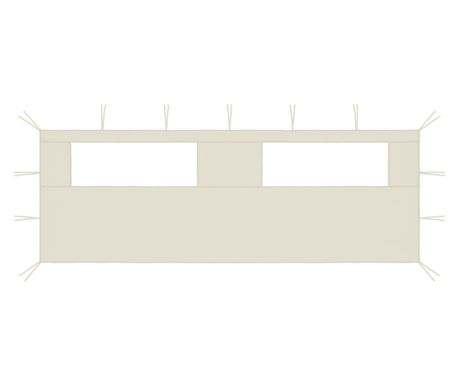 Bočni zid sjenice s prozorima, 6x2 m, krem