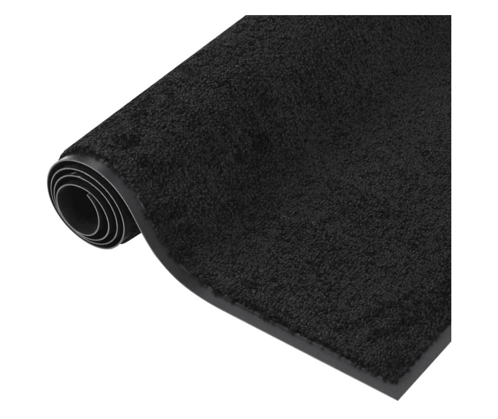 Otirač za vrata, crni, 60x80 cm - 2