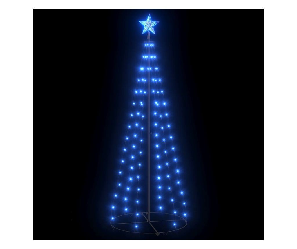 Božićni ukras za stablo, konusni, 100 LED svjetala, plavi, 70x180 cm - 2