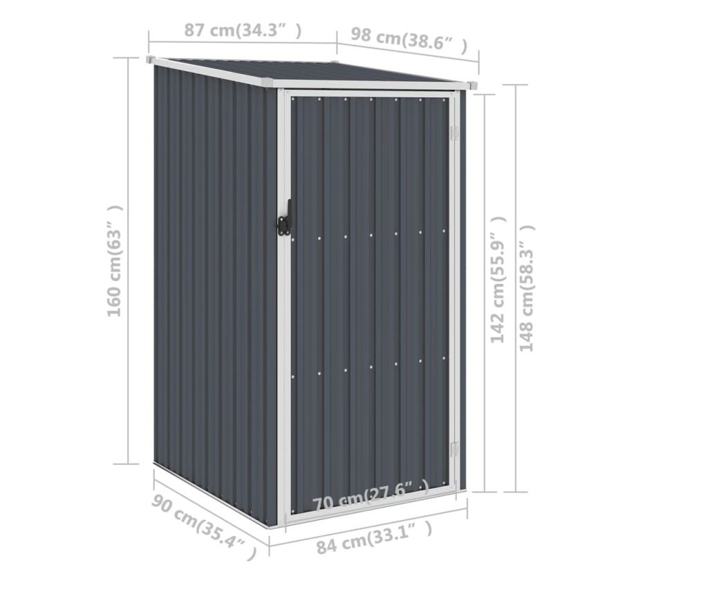 Градински навес, 87 x 98 x 159, антрацит, поцинкована стомана - 2