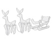 Božični okras 2 jelena in sani z mrežo 648 LED lučk