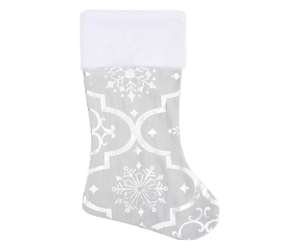 Božićna suknja za drvce s čarapom, bijela, 122 cm, tkanina - 4
