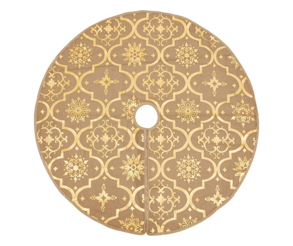 Božićna suknja za stablo s čarapom, žuta, 150 cm, tkanina - 3