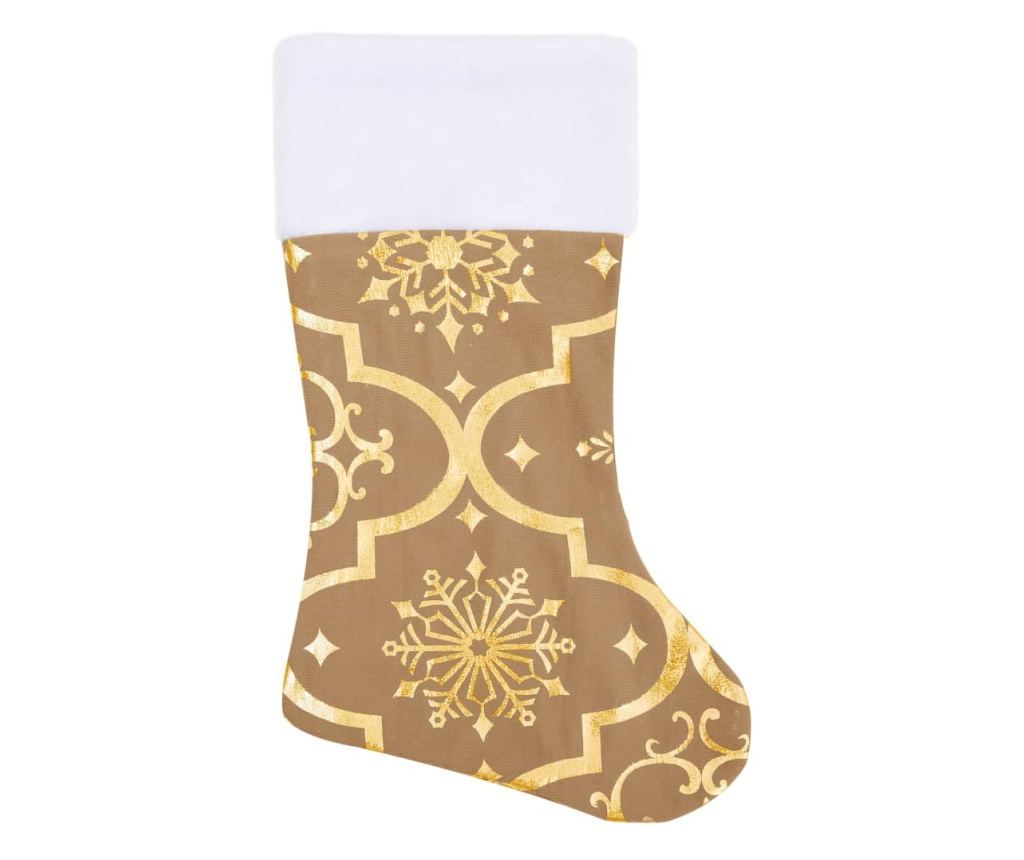 Suknja za božićno drvce s čarapom, žuta, 122 cm, tkanina - 4