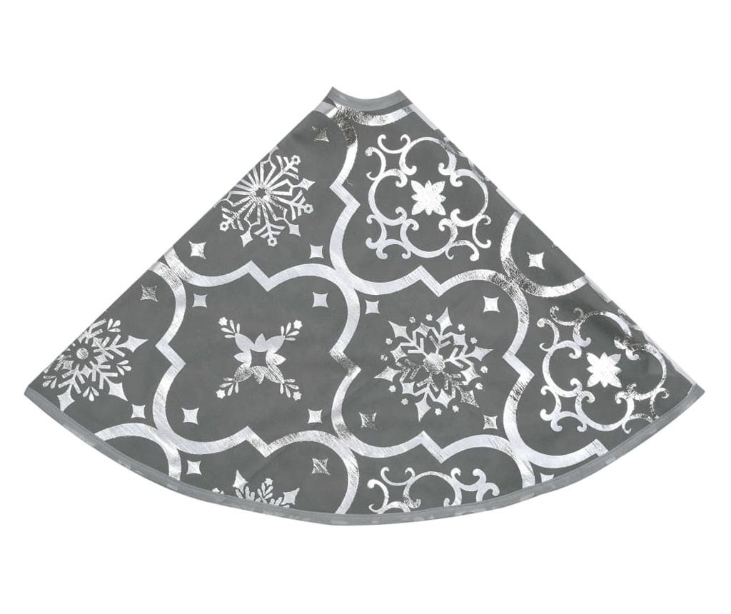 Božićni podmetač za drvce s čarapom, siva, 90 cm, tkanina - 5