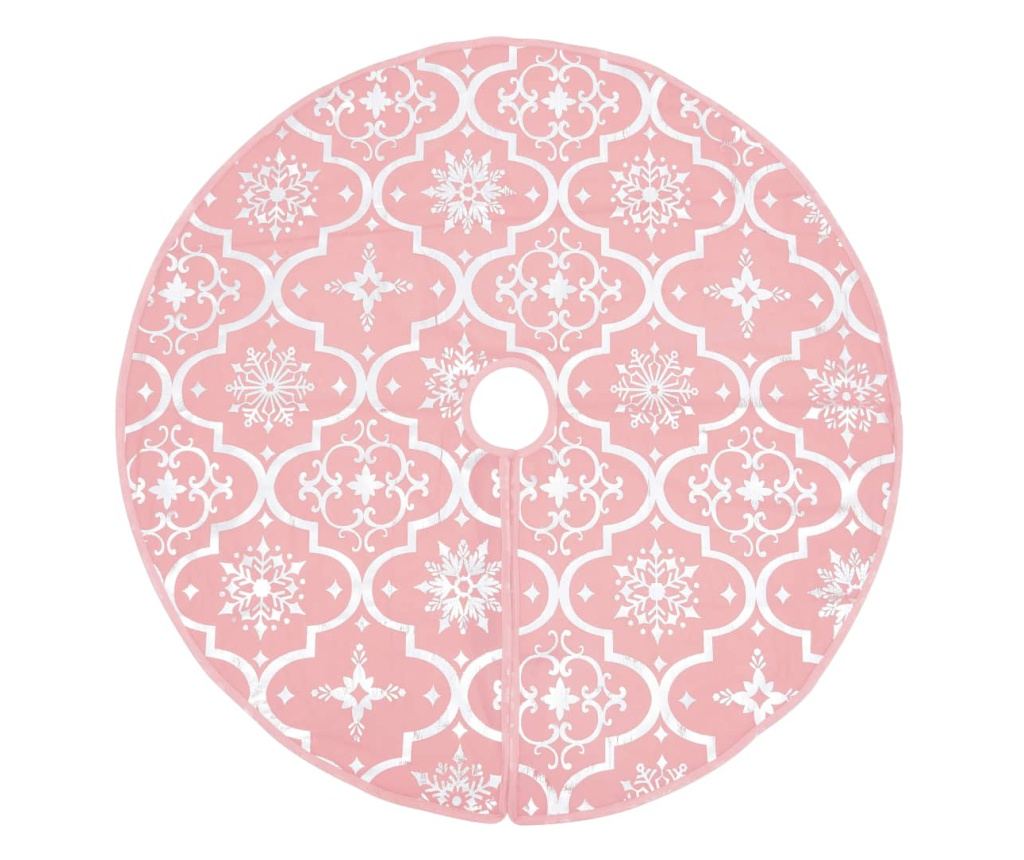 Božićna suknja za drvo s čarapom, ružičasta, 90 cm, tkanina - 3