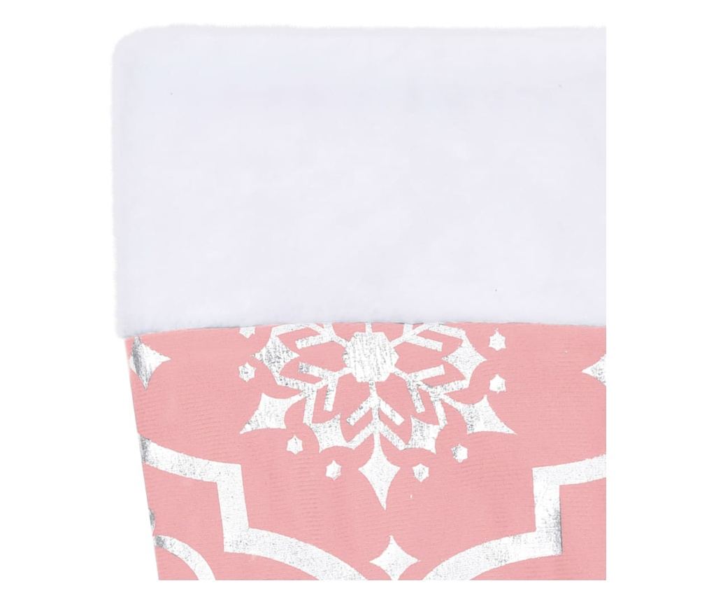 Božićna suknja za drvo s čarapom, ružičasta, 90 cm, tkanina - 7