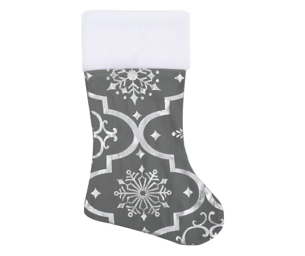Suknja za božićno drvce s čarapom, siva, 122 cm, tkanina - 4