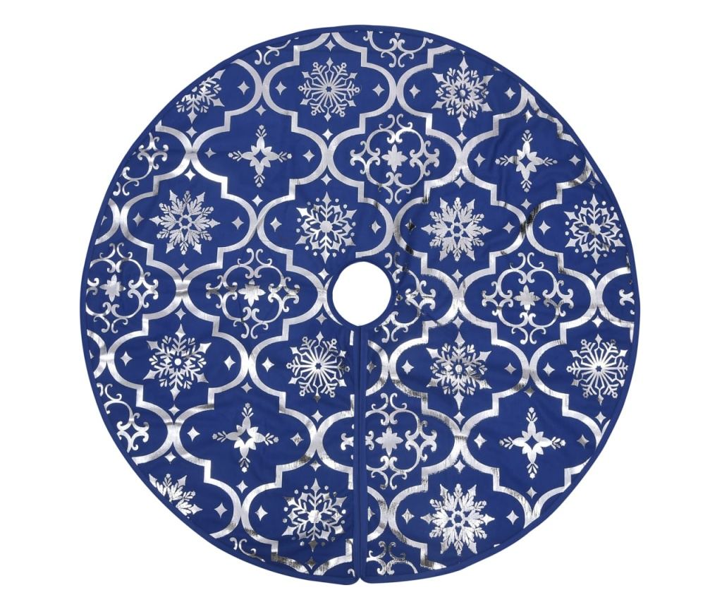 Božićna suknja za bor s plavom čarapom 90 cm tkanina - 3