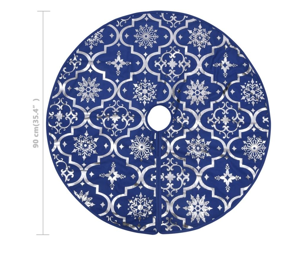 Božićna suknja za bor s plavom čarapom 90 cm tkanina - 8