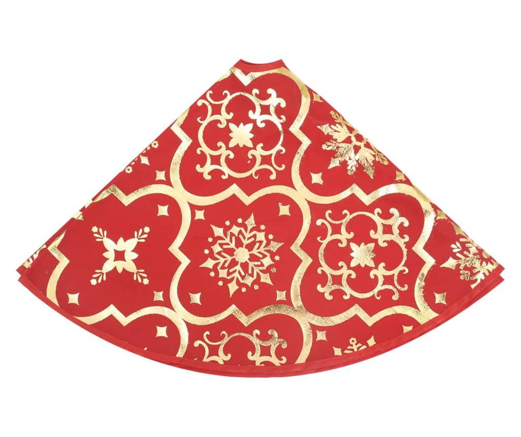 Božićno drvce suknja tepih s čarapom, crvena, 90 cm, tkanina - 6