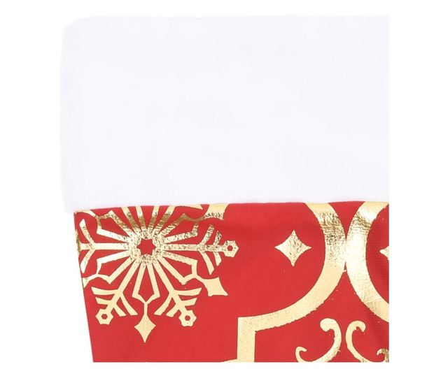 Suknja za božićno drvce s čarapom, crvena, 122 cm, tkanina