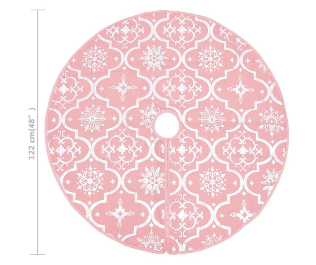 Suknja za božićno drvce s čarapom, ružičasta, 122 cm, tkanina - 8