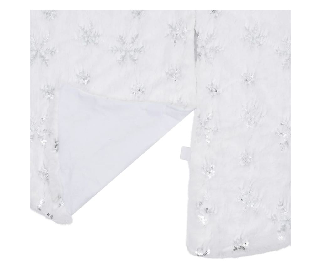 Tepih za božićno drvce, luksuzni, bijeli, 122 cm, umjetno krzno - 3