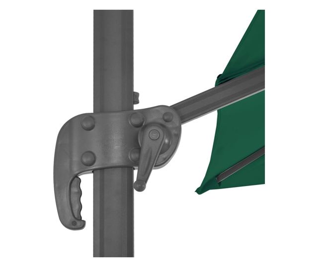 Градински чадър с чупещо рамо и алуминиев прът 300x300 см зелен