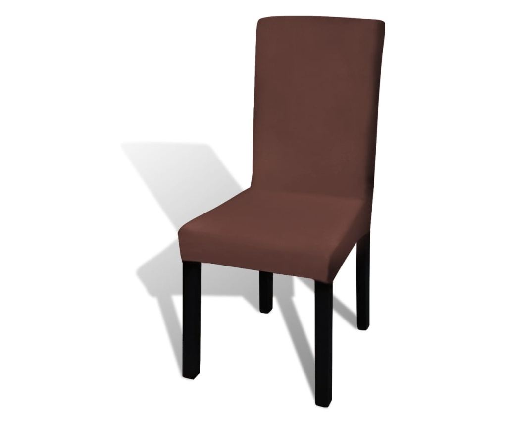 Huse de scaun elastice drepte, 6 buc., maro - 2