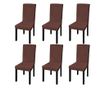 Huse de scaun elastice drepte, 6 buc., maro
