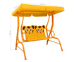 Детска градинска люлка, жълта, 115x75x110 см, текстил