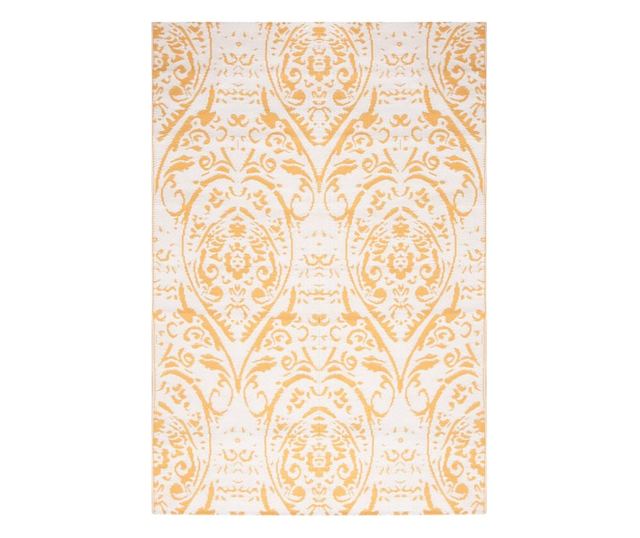 Външен килим, жълт, 140x200 см, PP