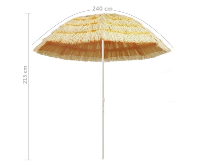 Umbrelă de plajă, natural, 240 cm, stil hawaiian