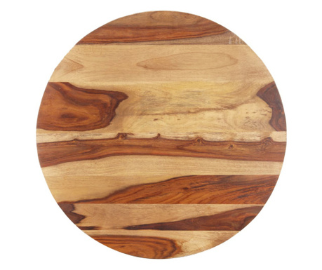 Blat de masa, 70 cm, lemn masiv sheesham, rotund, 15-16 mm