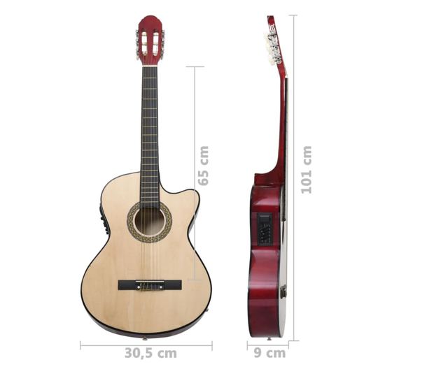 Κιθάρα Western Classical Cutaway με Ισοσταθμιτή 6 Χορδές Μαύρη