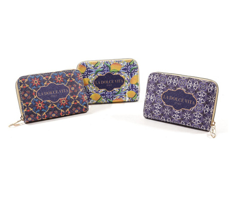 La Dolce Vita denarnica 13x9x2,5cm / več barv / tekstil, pvc
