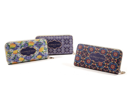 La Dolce Vita denarnica 19x10x2,5cm / več barv / tekstil, pvc