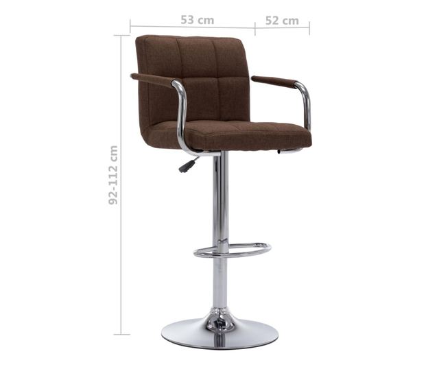 Barski stol, rjav, tekstilni material