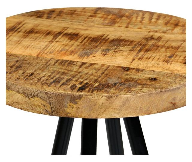 Barski stoli, 4 kosi, masiven mangov les