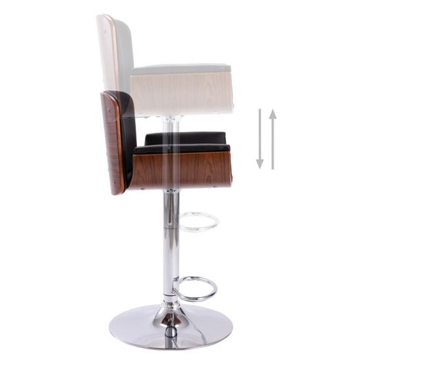 Barski stol, črn, umetno usnje