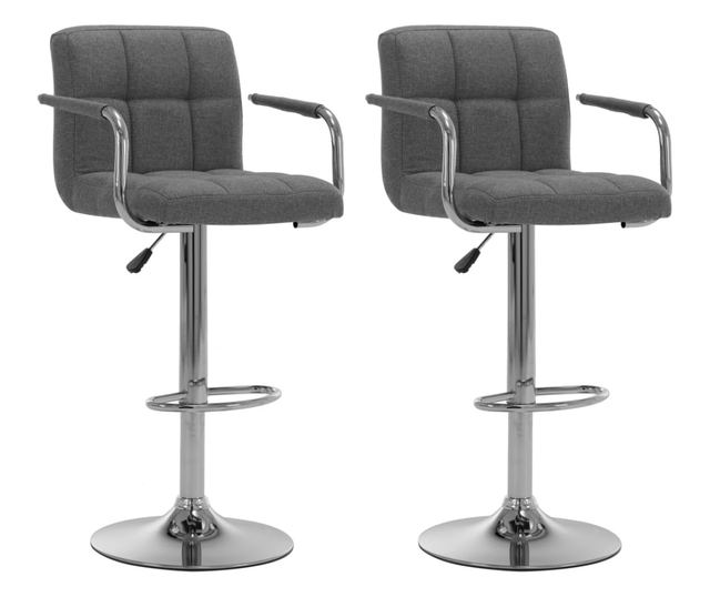 Barski stoli, 2 kosa, svetlo siva, blago