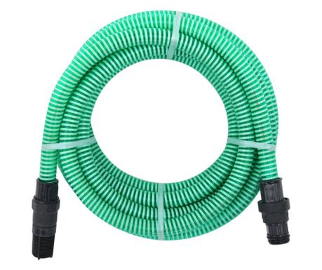 Suction Hose with PVC Fittings, Green, 10 m, 22 mm
