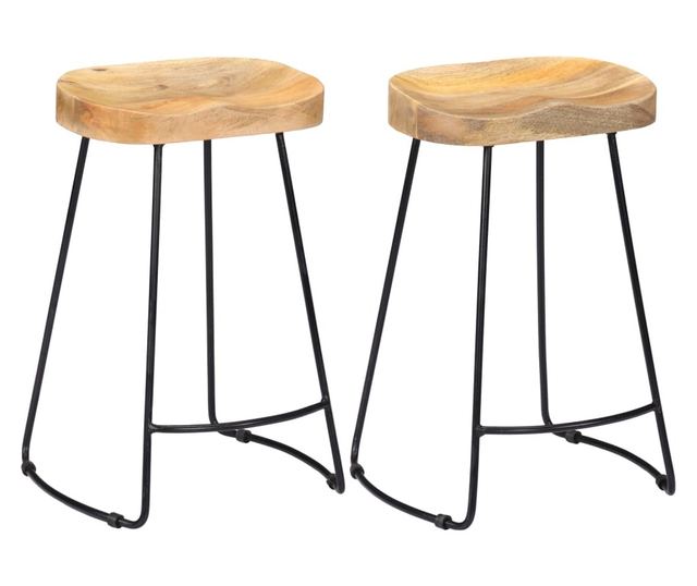 Gavin barski stoli, 2 kosa, masiven mangov les