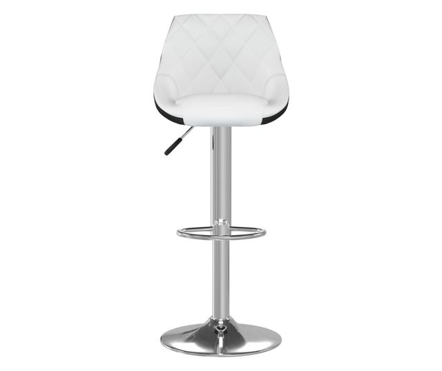 Barski stoli, 2 kosa, črno-beli, umetno usnje